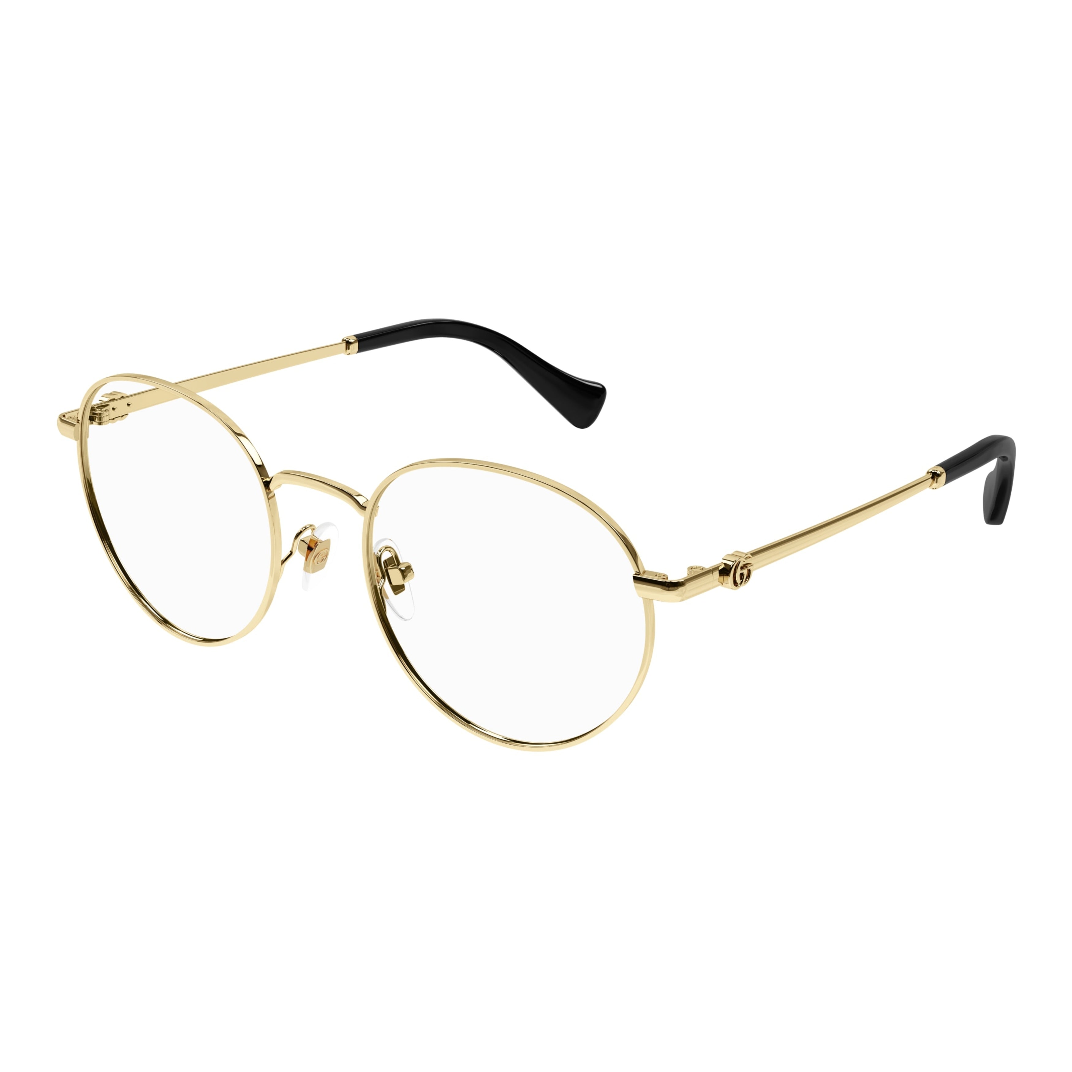 Gg1594o Polished Gold-Finish Round Metal Eyeglasses