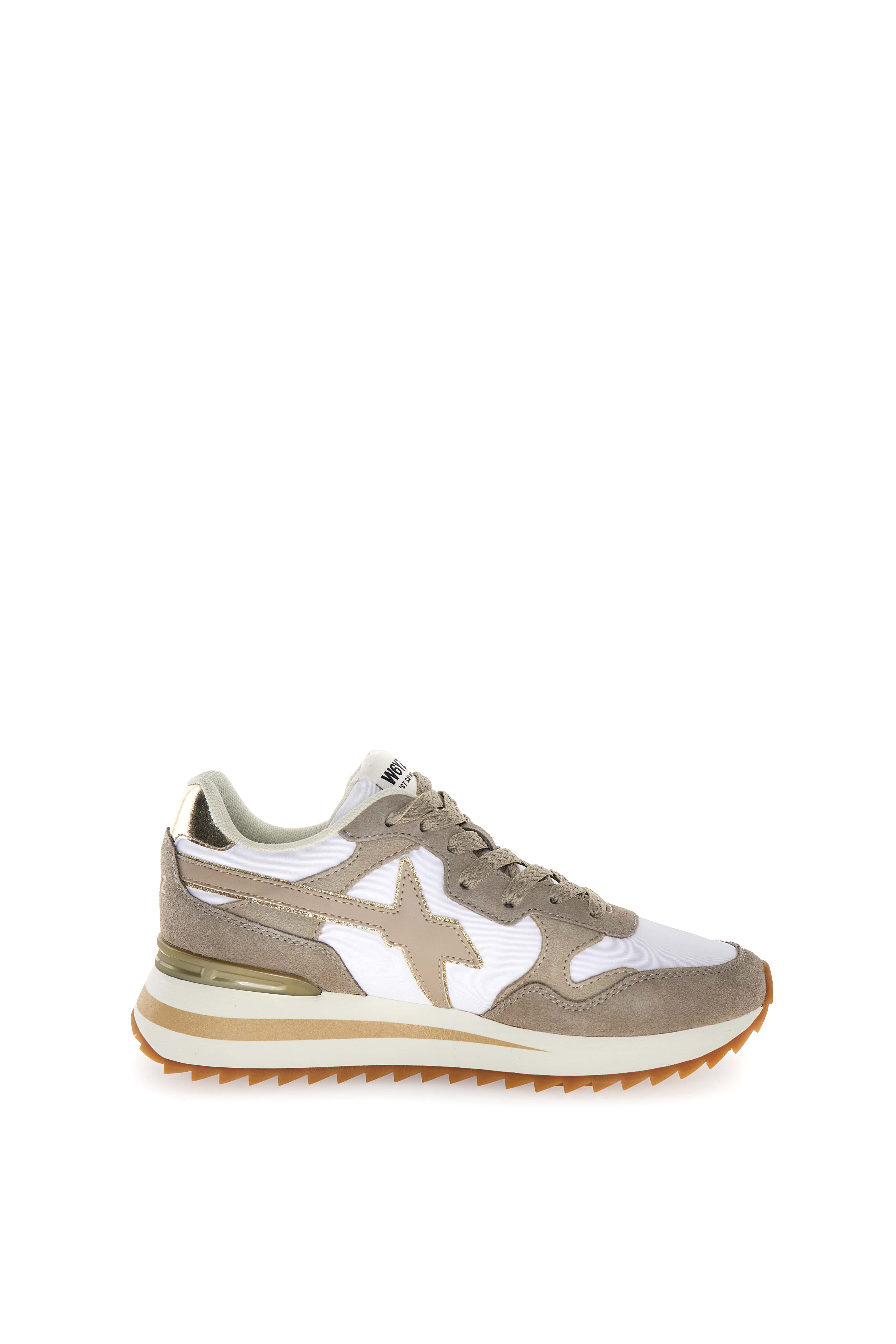 Beige Sneakers With Technical Fabric