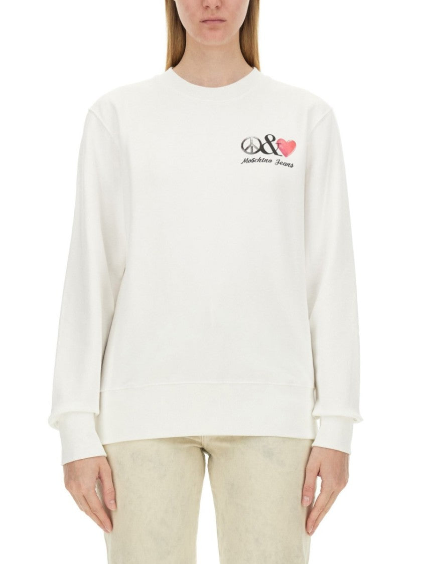 White Sweatshirt With Eye-Catching Logo Design