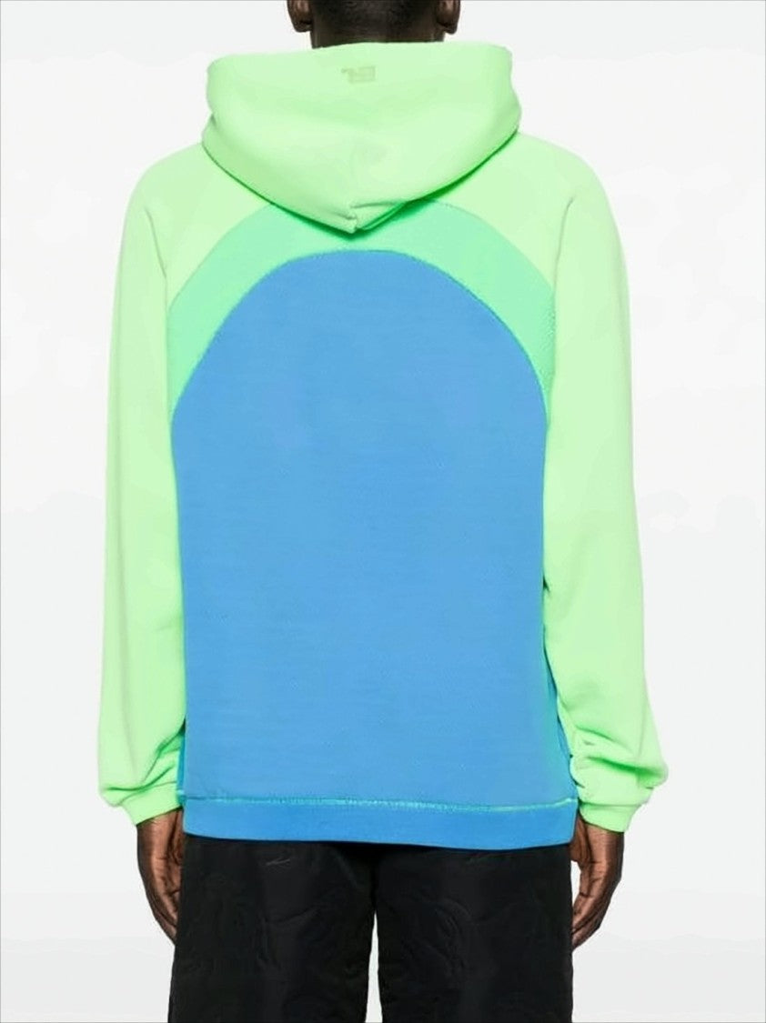 Color-Block Relaxed Fit Hoodie with Textured Detail