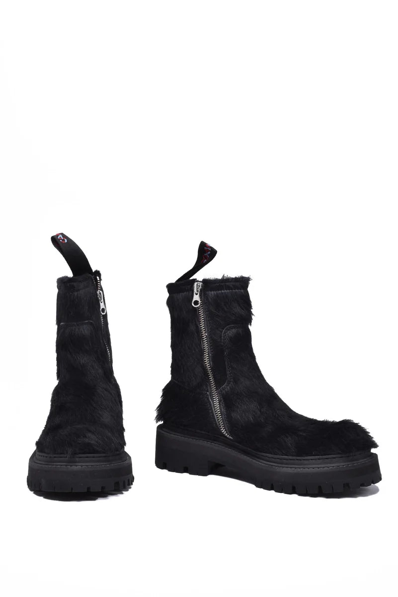 Lab Fur Ankle Boot - Black