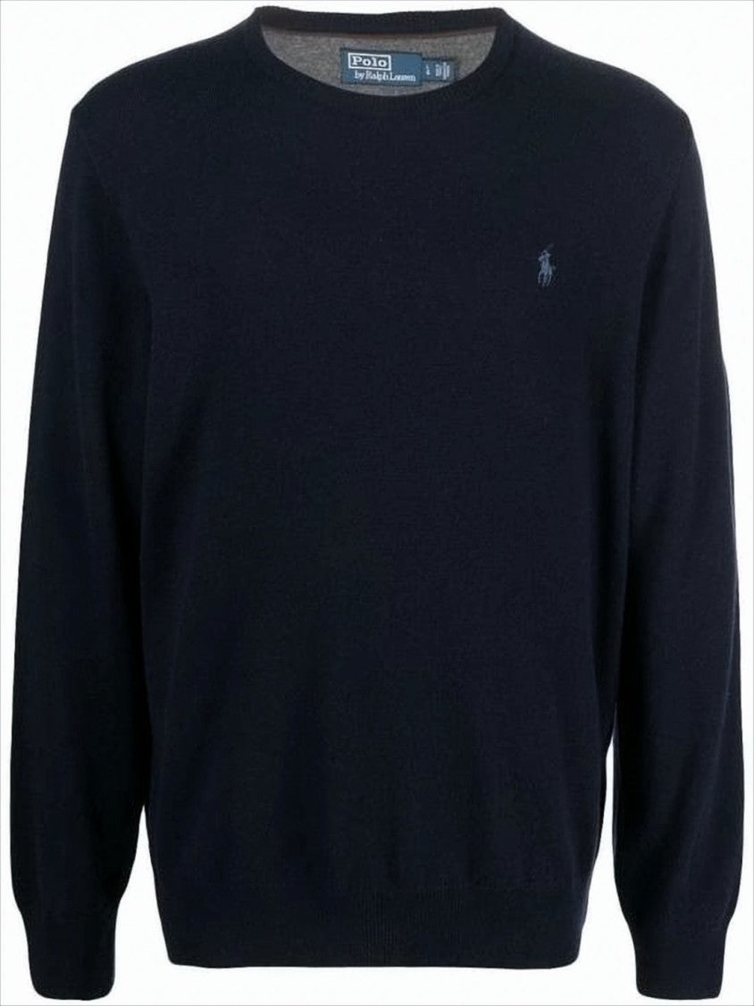 Fine-Knit Wool Sweater with Classic Crew Neckline