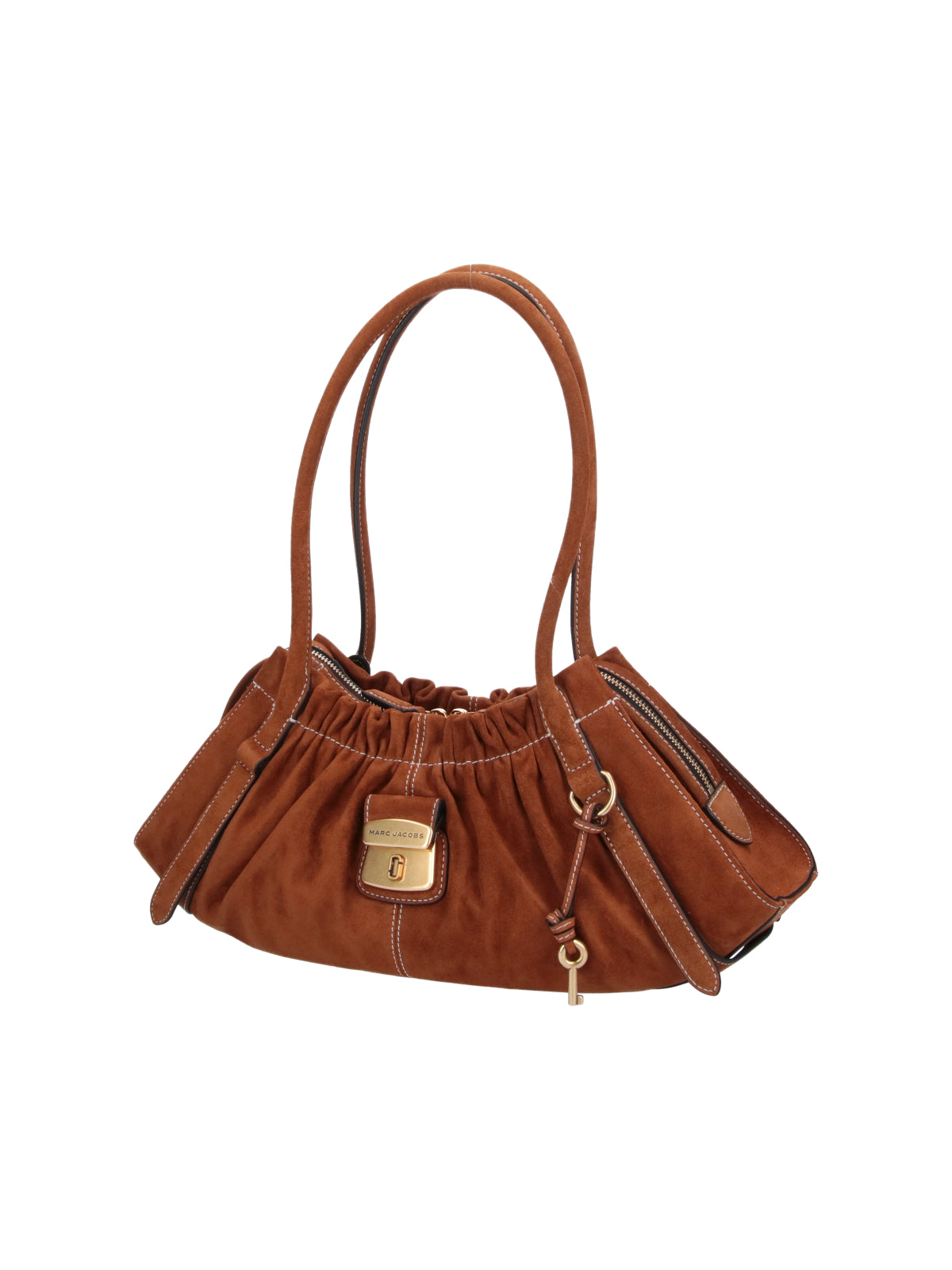 Brown The Christina Ruched Suede Bag