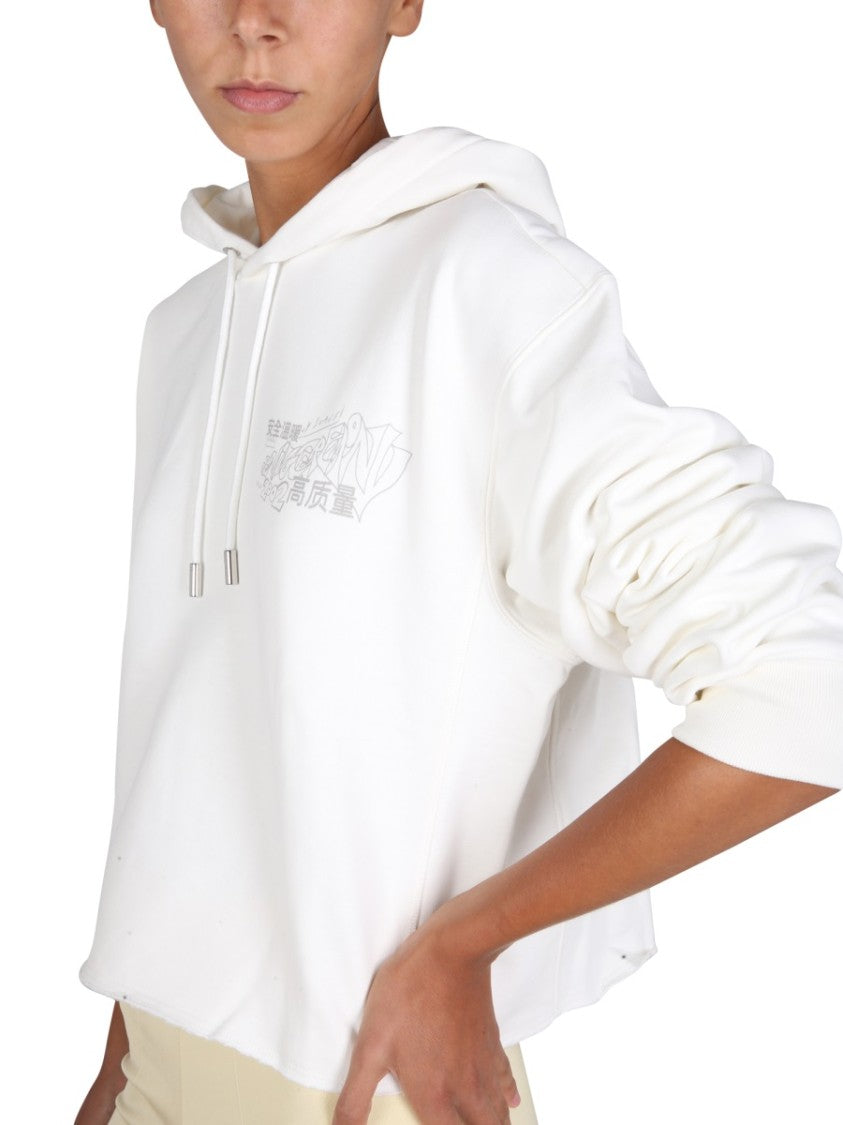 Cropped Hoodie With Artistic Graphics