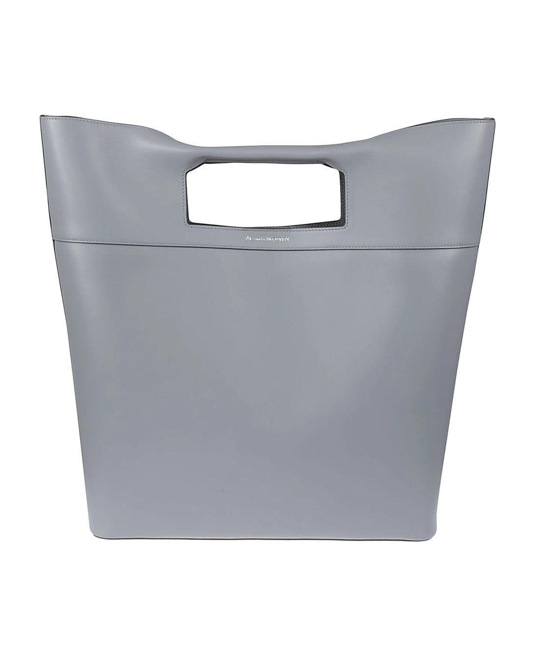 Structured Leather Bag with Unique Handle Cutout