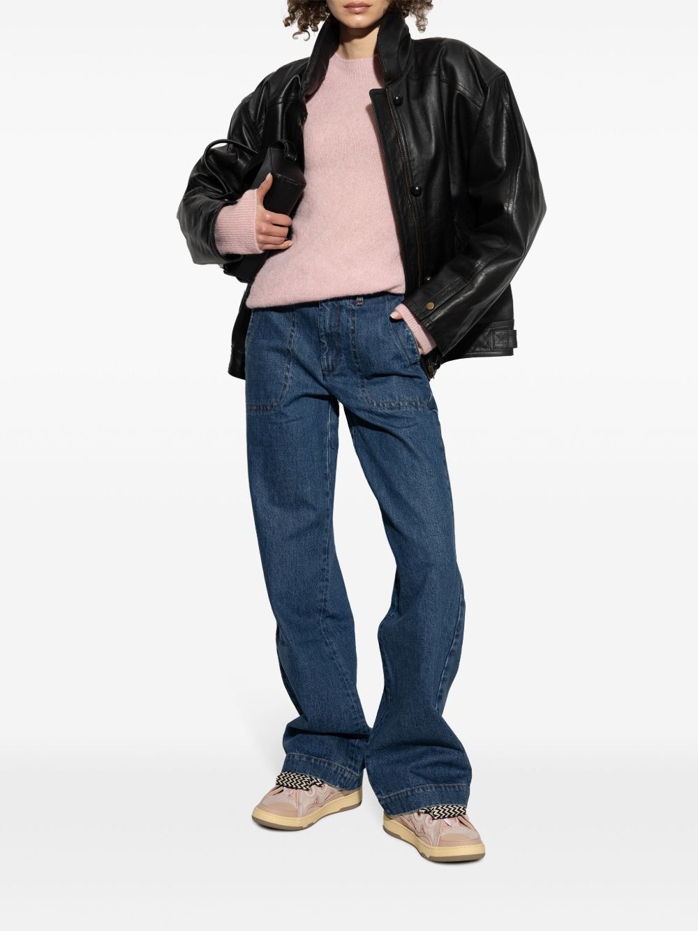 Panelled Pink Sneakers with Bold Contrast Laces