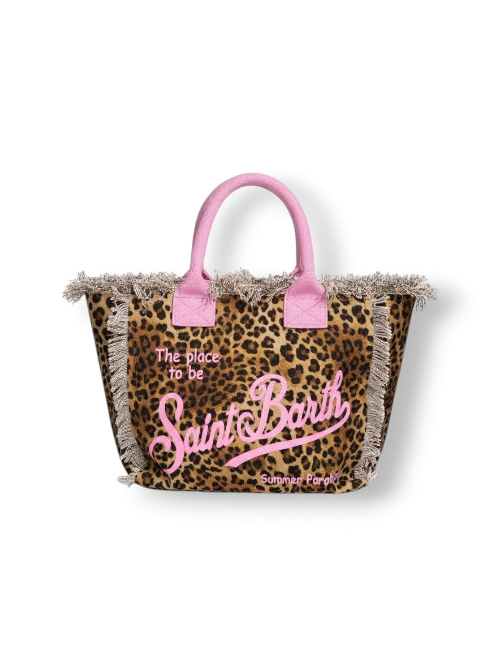 Leopard Print Tote Bag With Fringed Edges