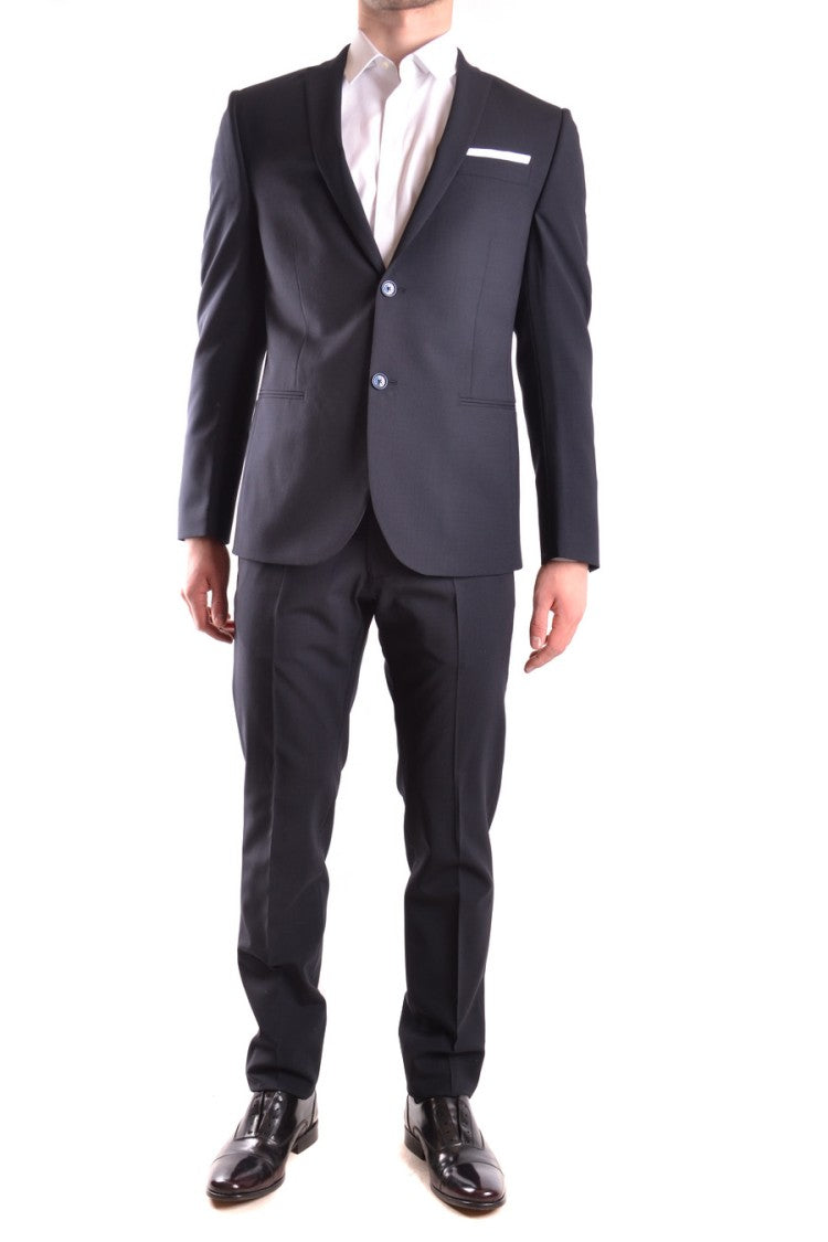 Tailored Dark Blue Jacket With Notch Lapels