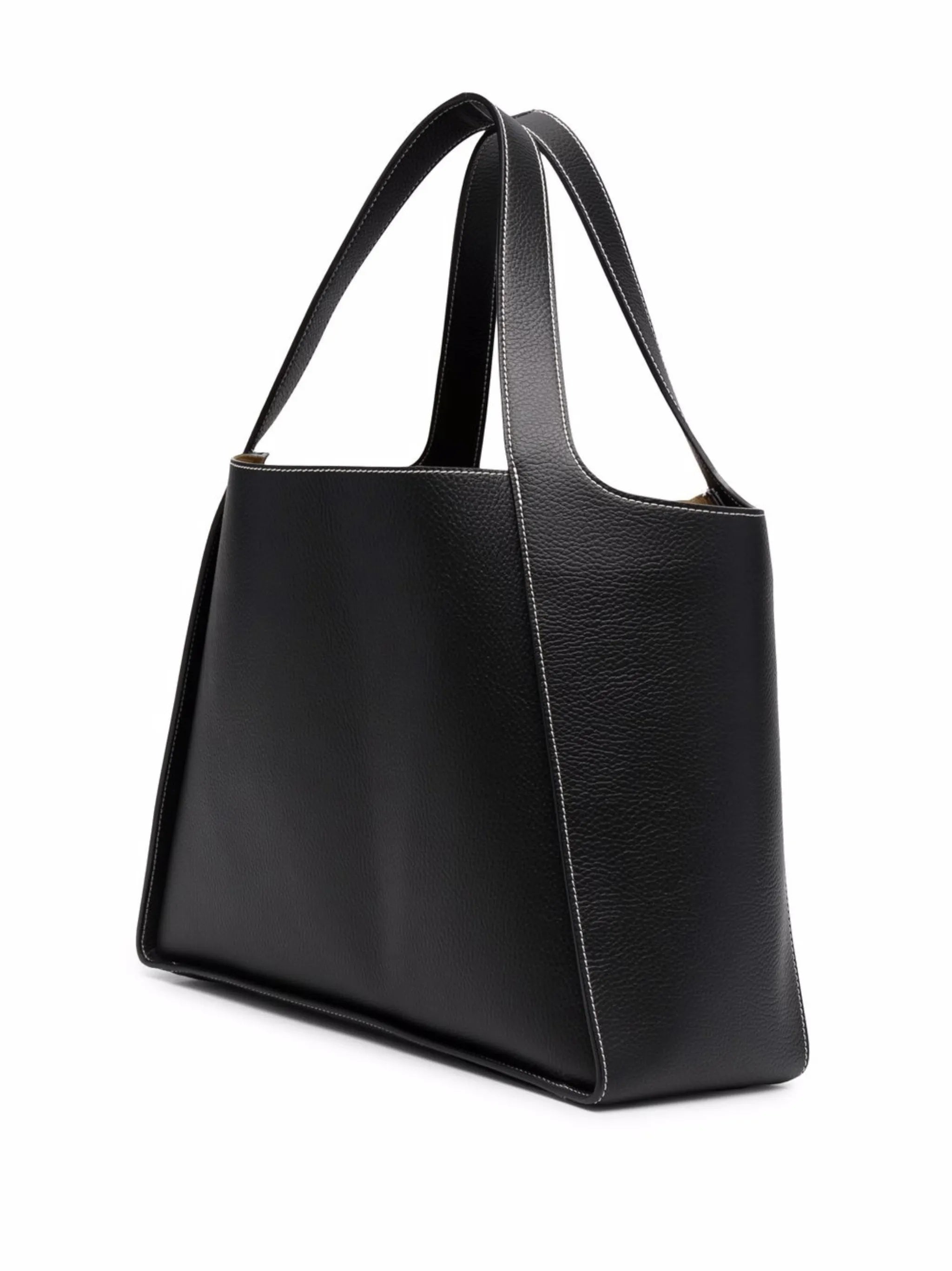Textured Trapezoidal Tote Bag With Circular Logo