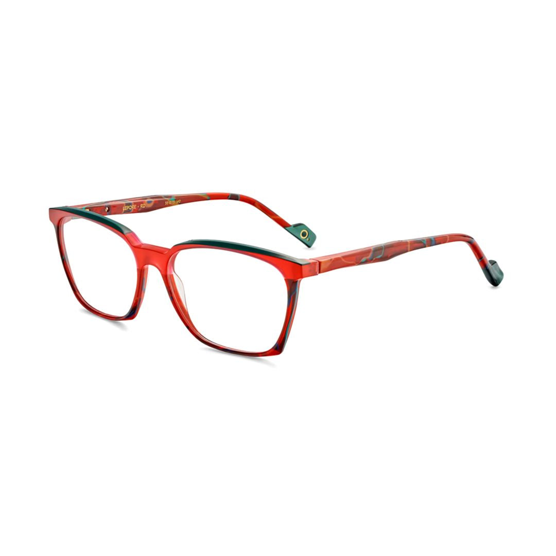 Lepore Square Frame Eyeglasses with Vibrant Red Finish