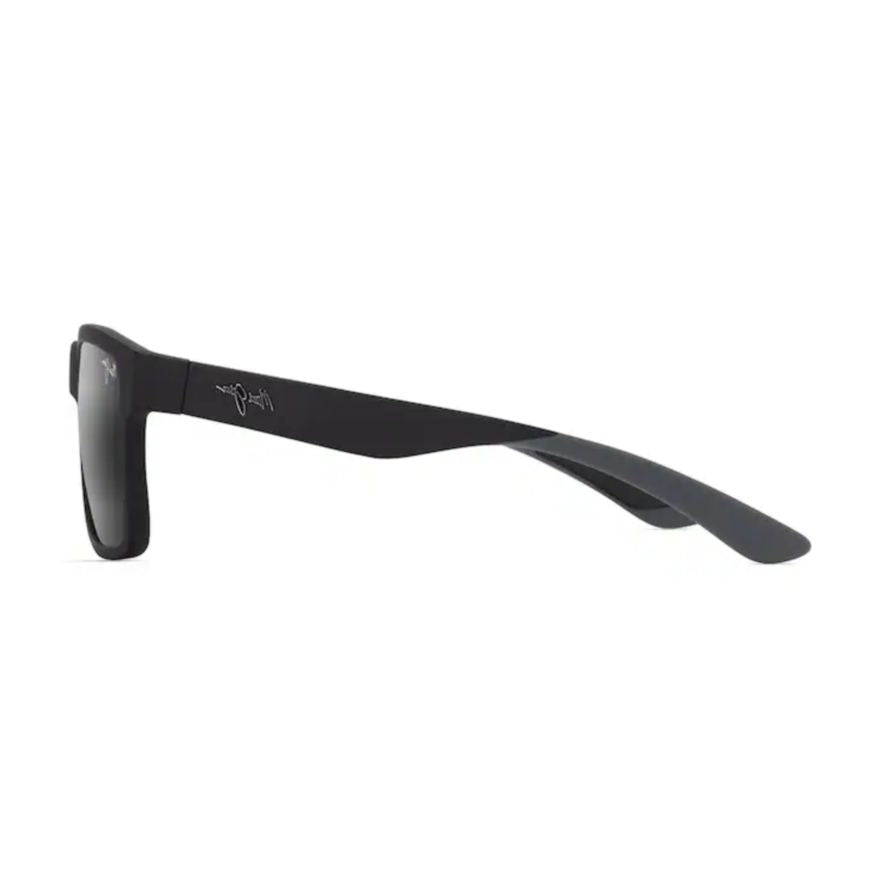 The Flats Matte Black Rectangular Sunglasses with Gradient Grey Lenses