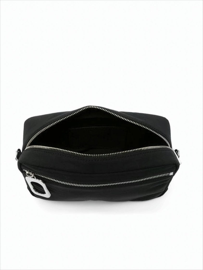 Rectangular Shoulder Bag with Suede Detailing