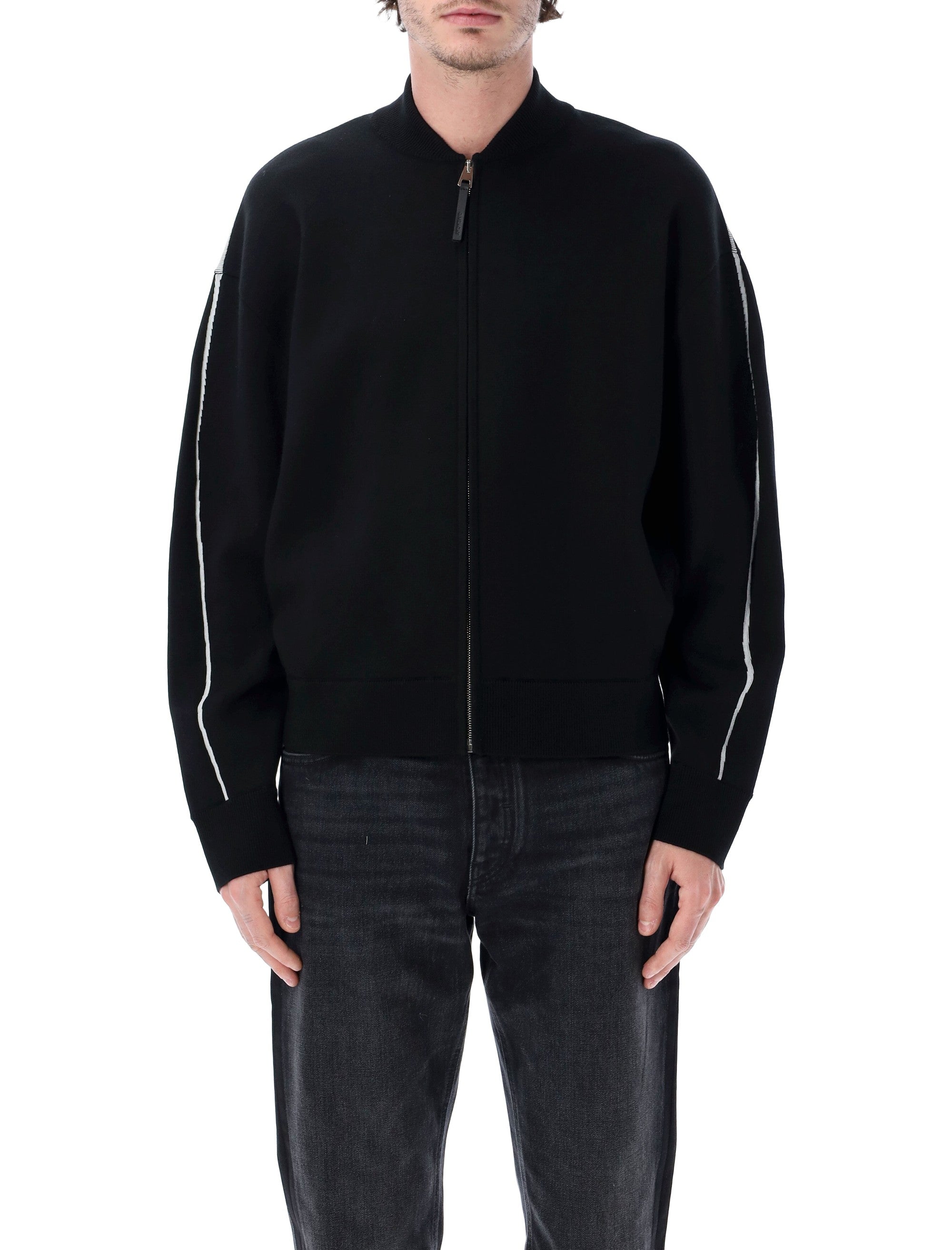 Logo Knit Jacket with Zip-Front Closure