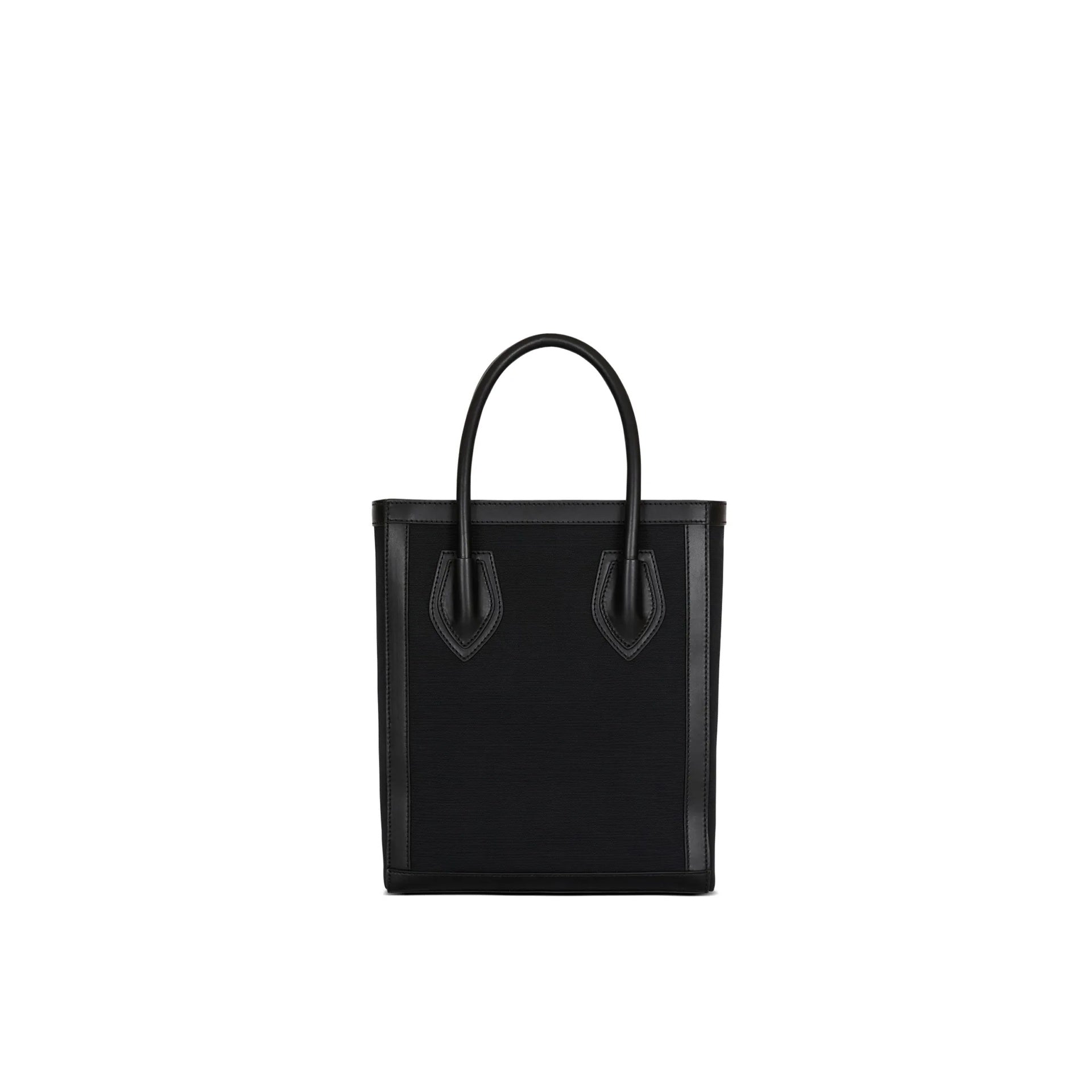 Leather-Trimmed Canvas Tote Bag
