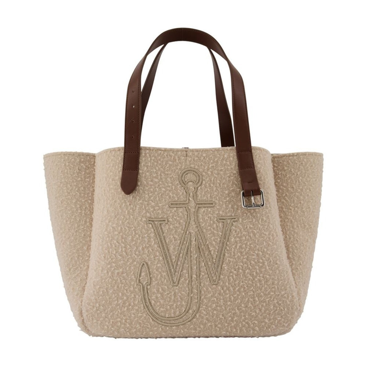 Belt Shopper Bag - Wool - Beige