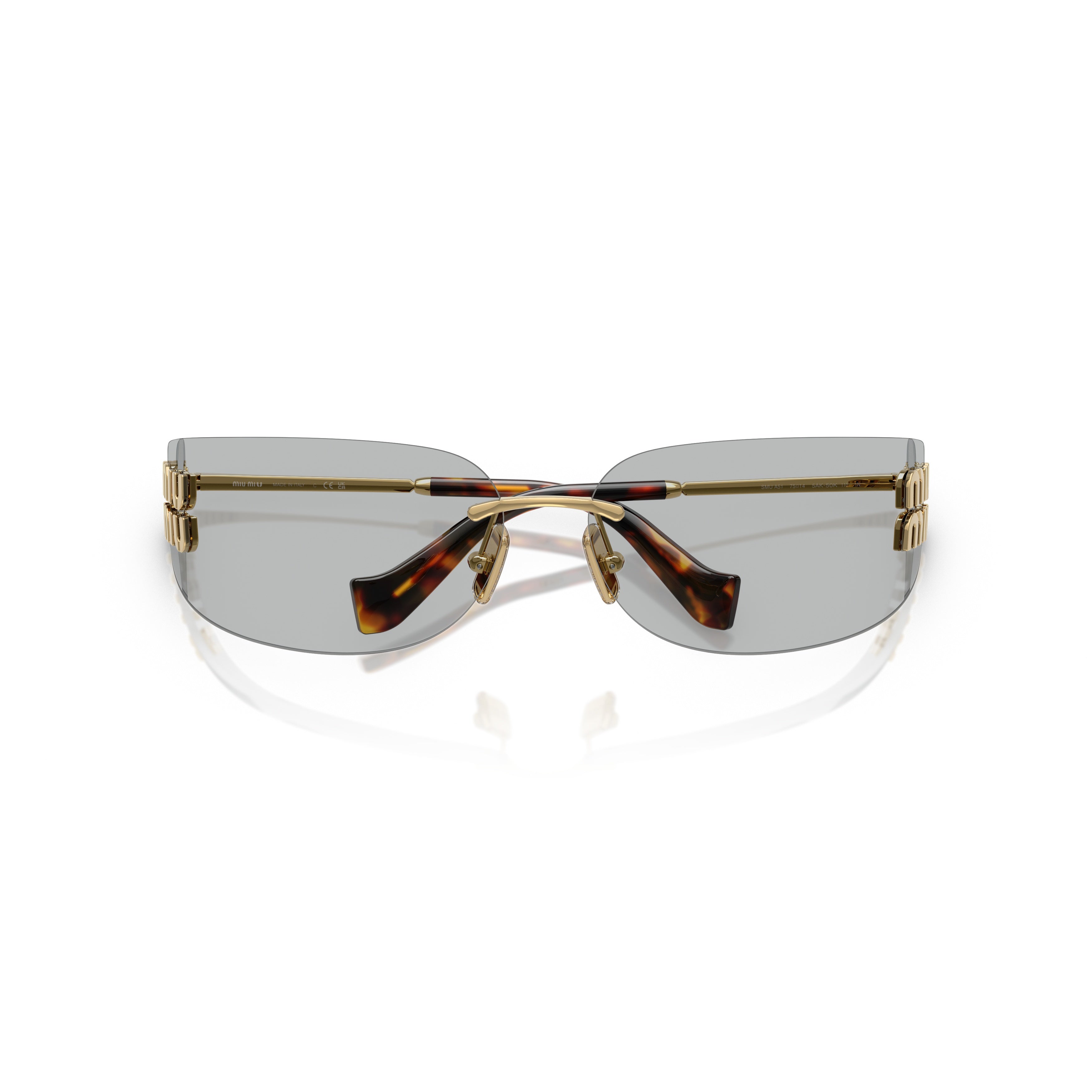 Rimless Sunglasses with Rectangular Grey Lenses