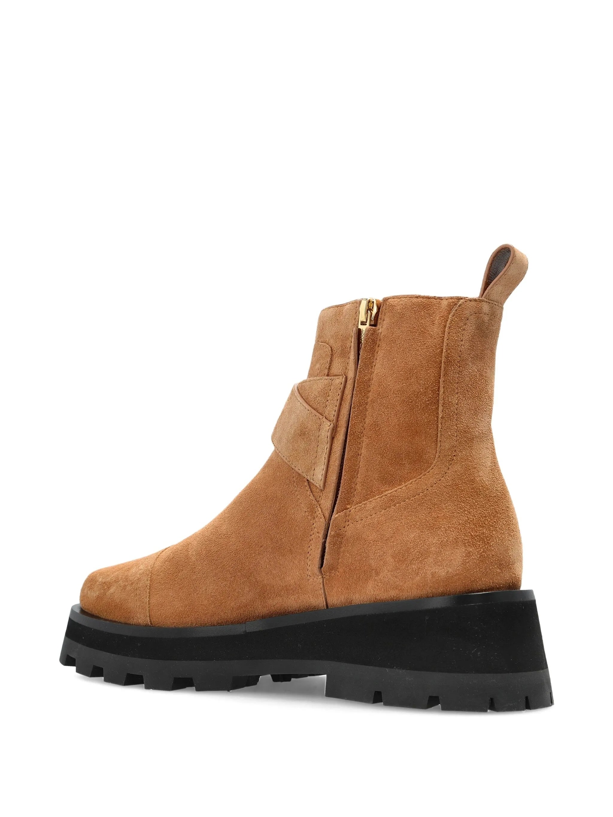 Brown Meena Flat Suede Ankle Boots