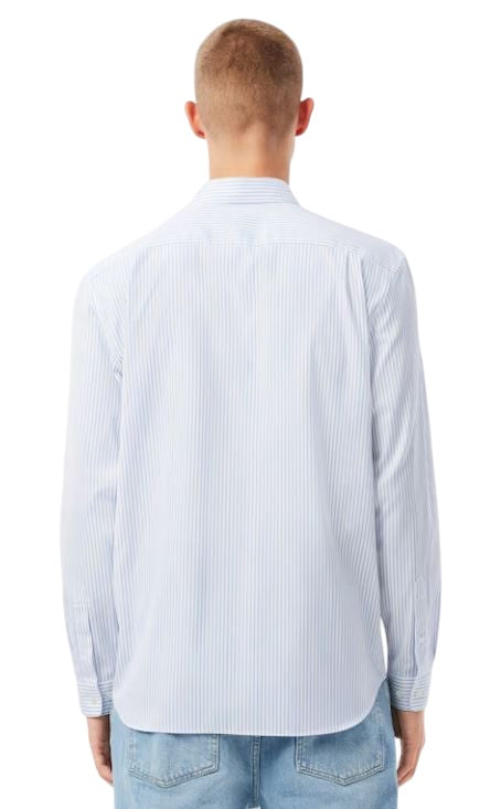 Pinstriped Casual Shirt with Mother-of-Pearl Buttons