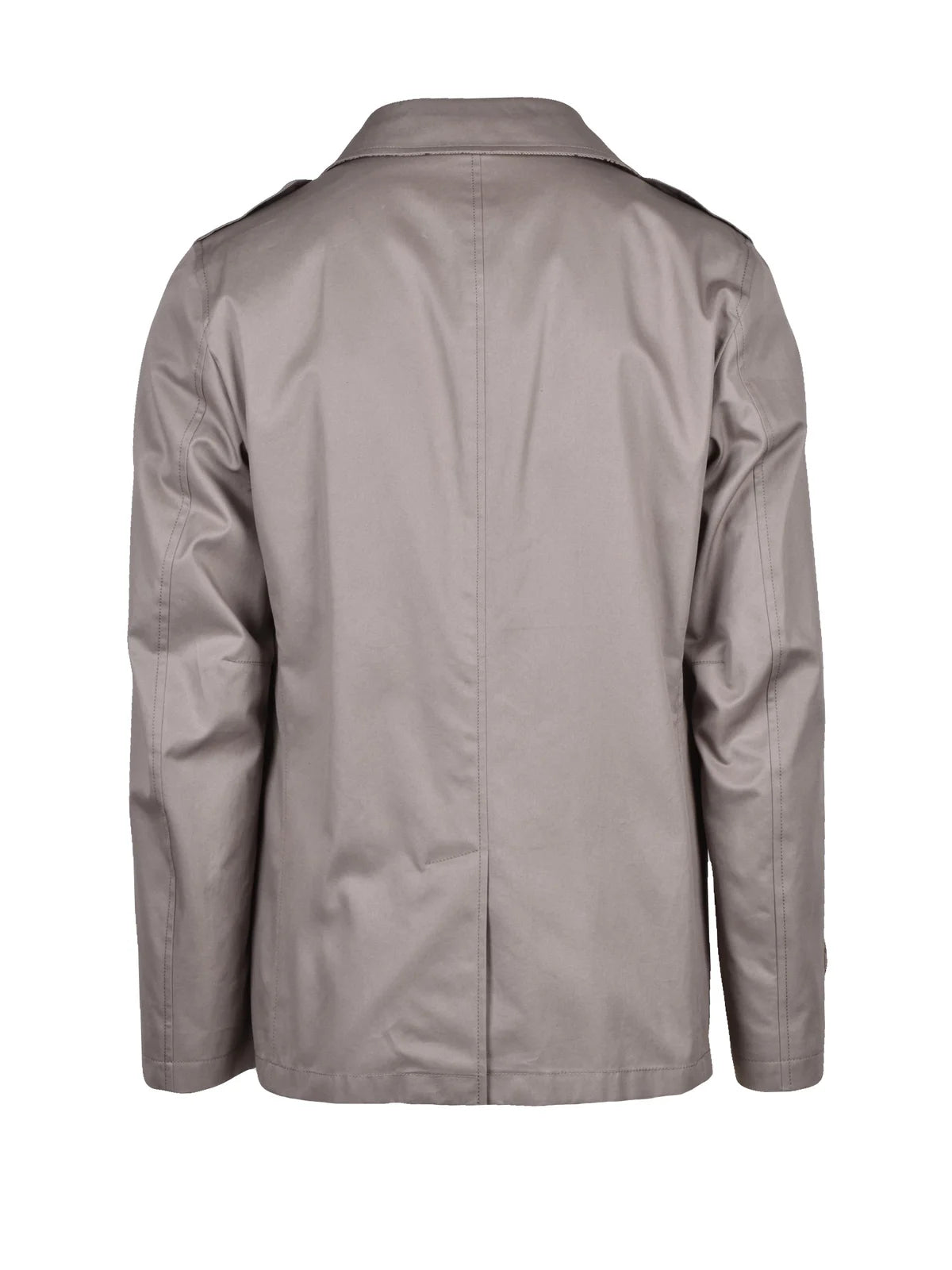 Grey Cotton Canvas Overcoat