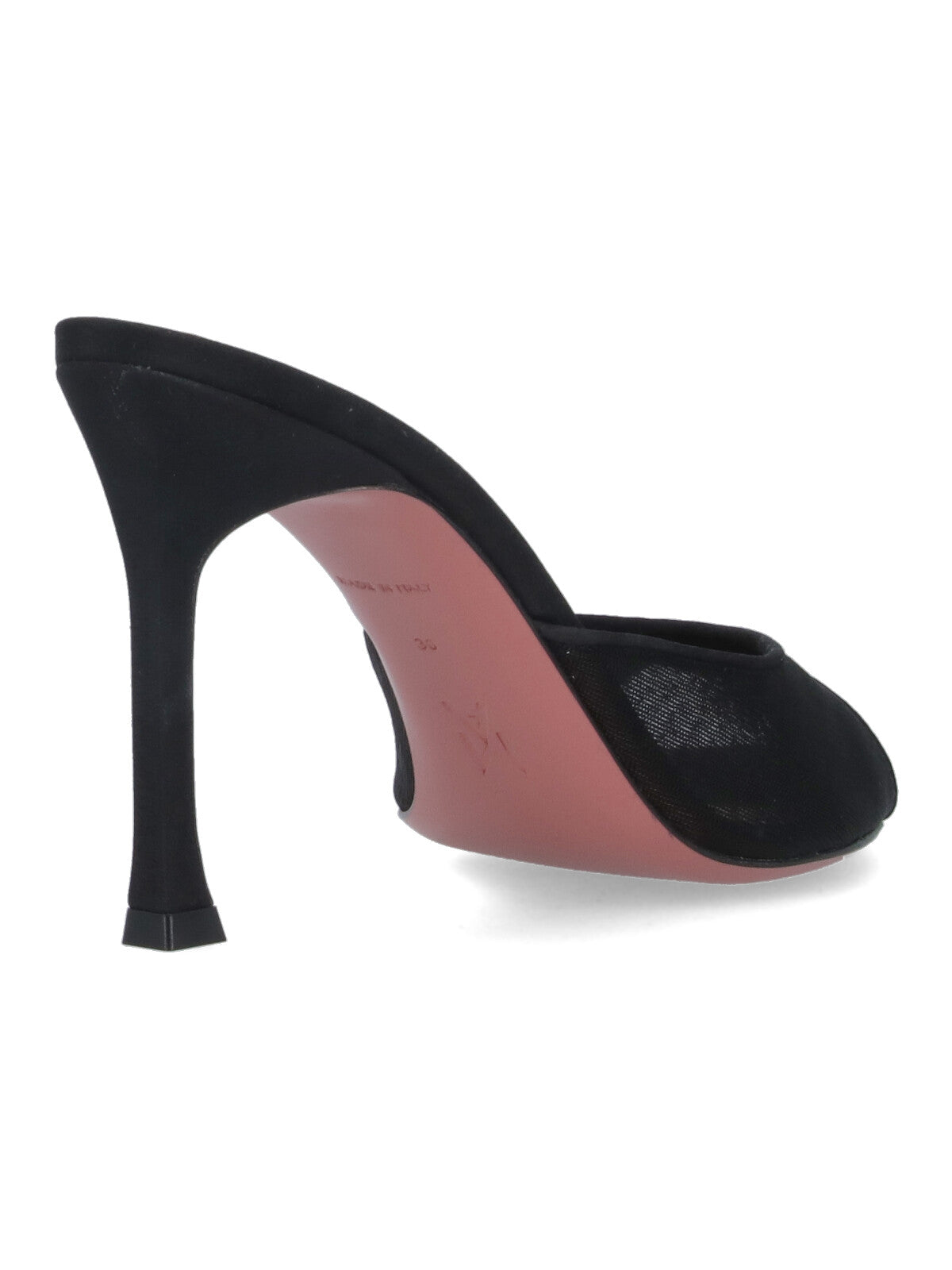 Black Alexa Square Toe Silk Mules