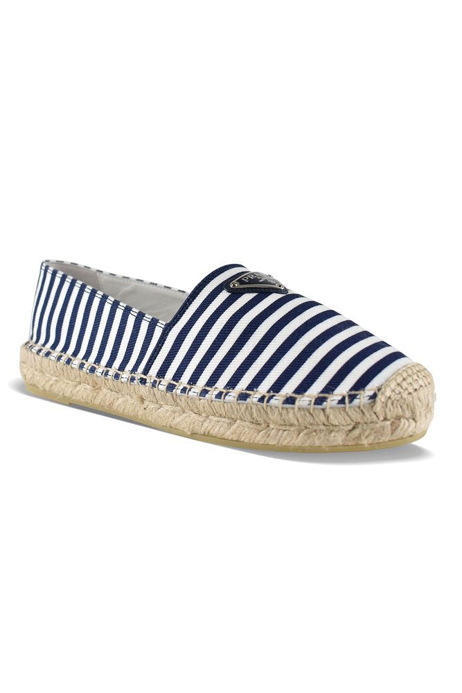 Nautical Canvas Espadrilles With Triangular Metal Logo