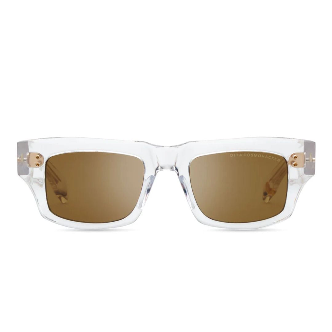 Cosmohacker Bold Rectangular Sunglasses with Transparent Frame