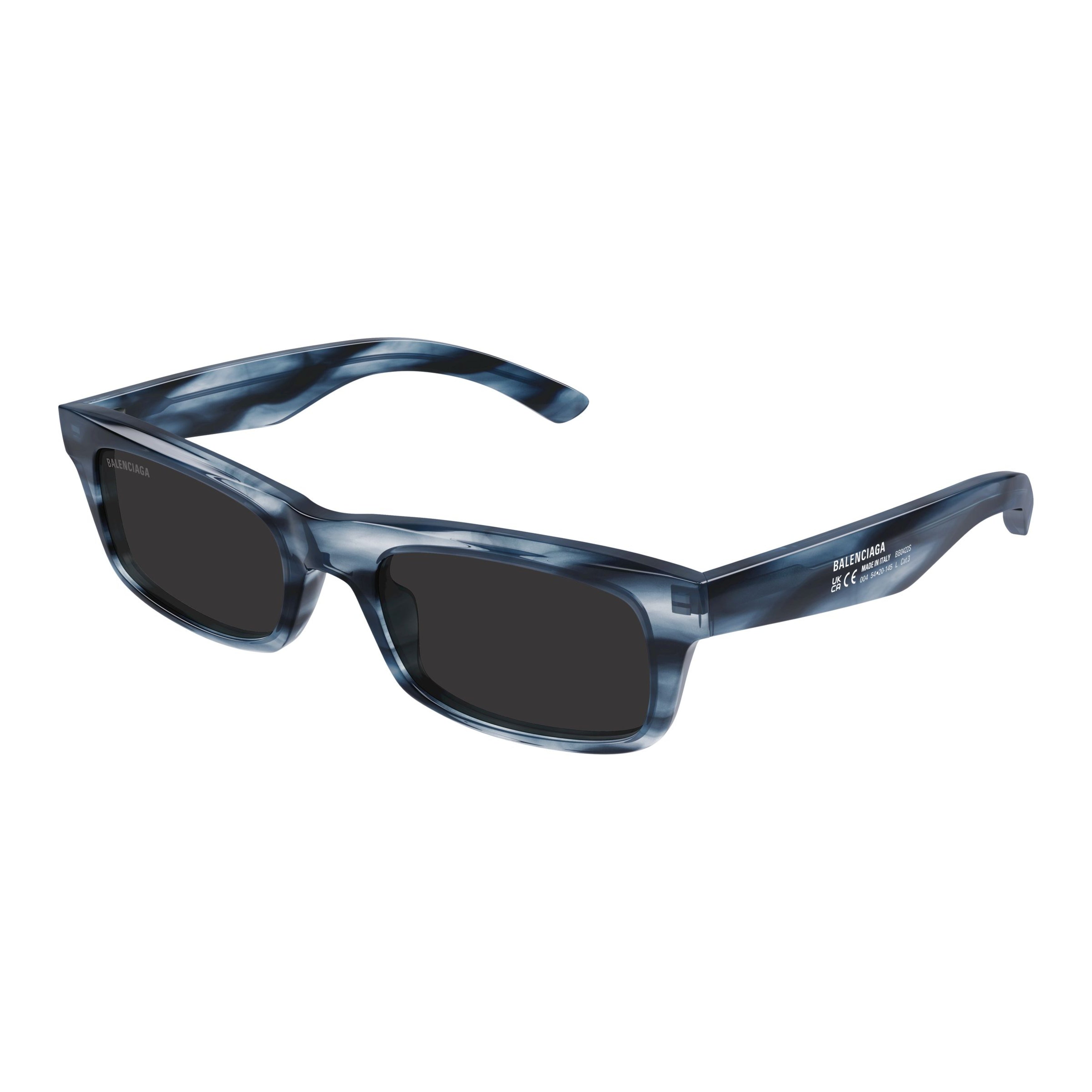 Bb0422s Marbled Dark Blue Rectangular Sunglasses