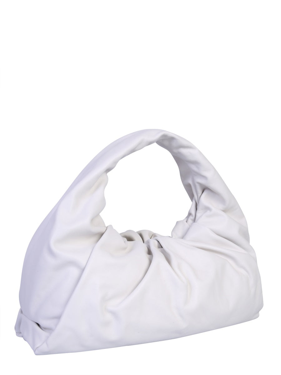 Structured Leather Shoulder Pouch Bag with Single Handle