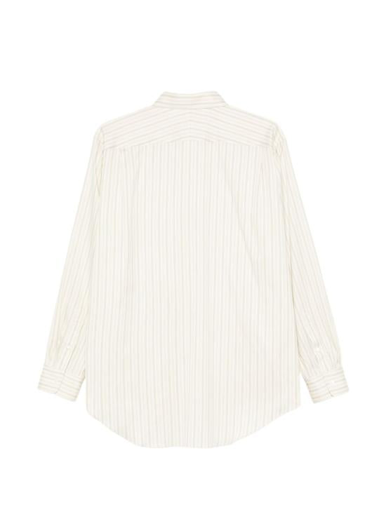 Vertical Stripe Long-Sleeve Shirt In Cotton And Silk Blend