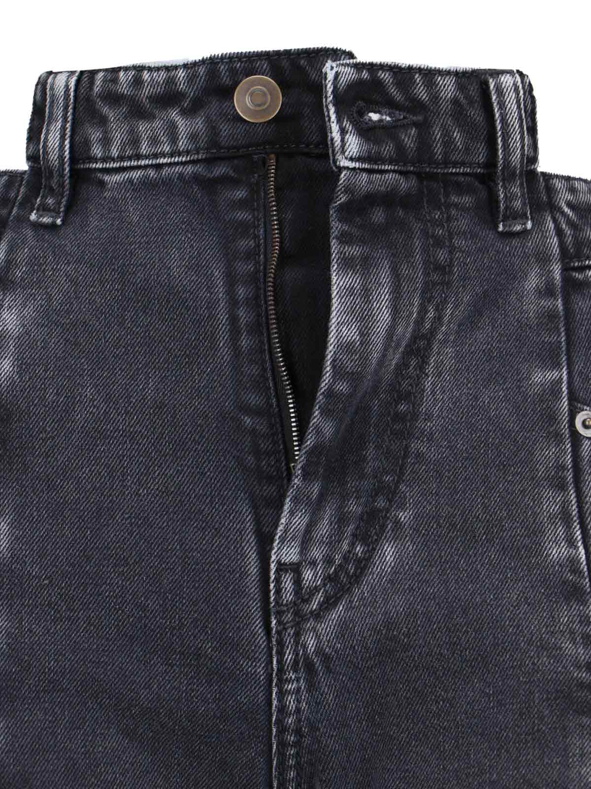 "Décortiqué" Palazzo Jeans, In Black Denim