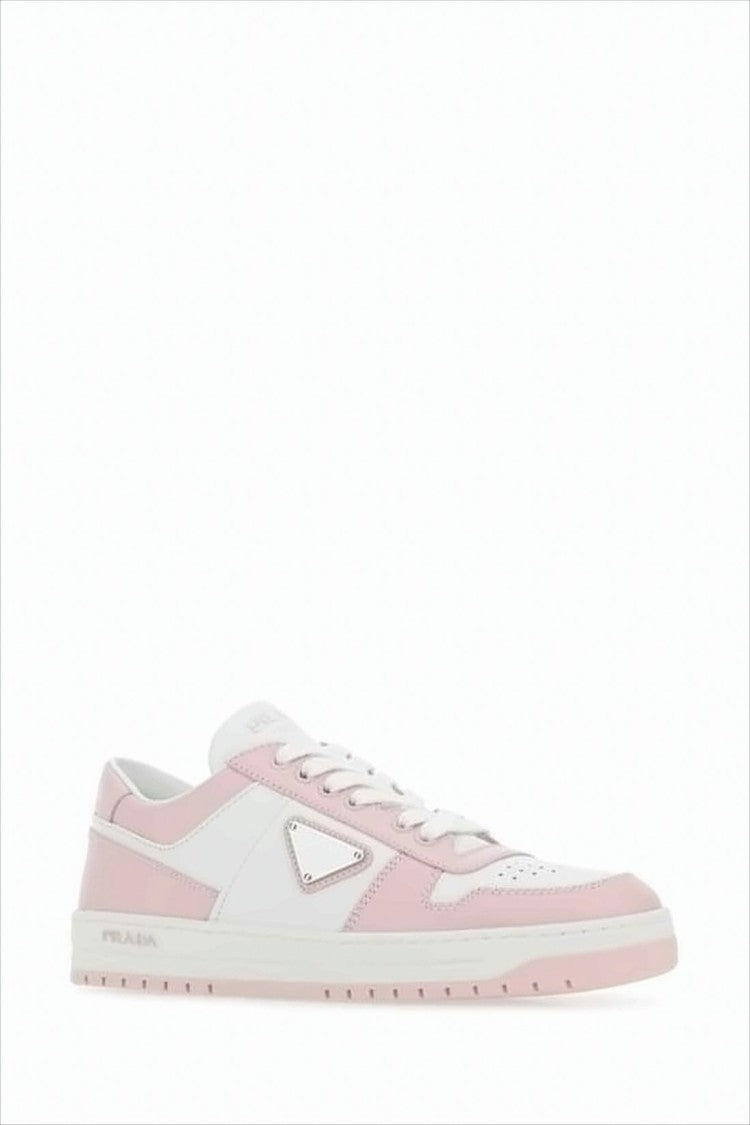 Low-Top White Sneakers with Signature Logo Plaque