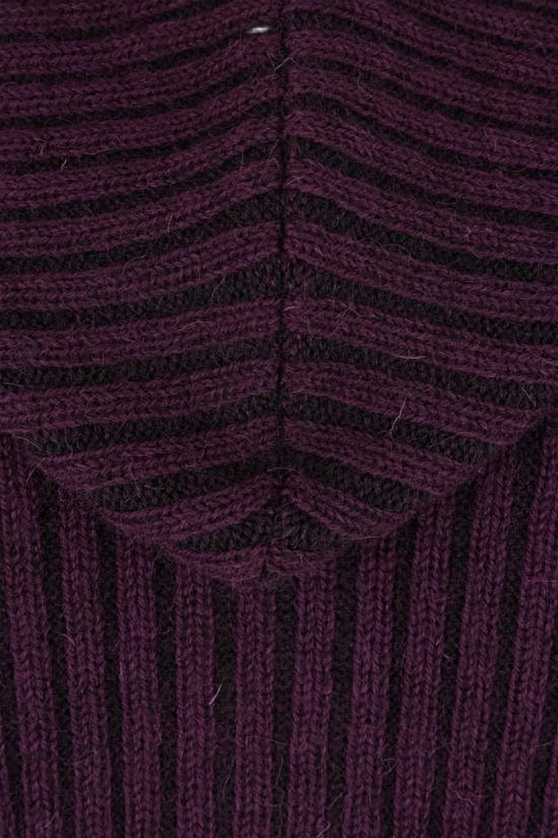 Ribbed Knit Hoodie with Integrated Hood