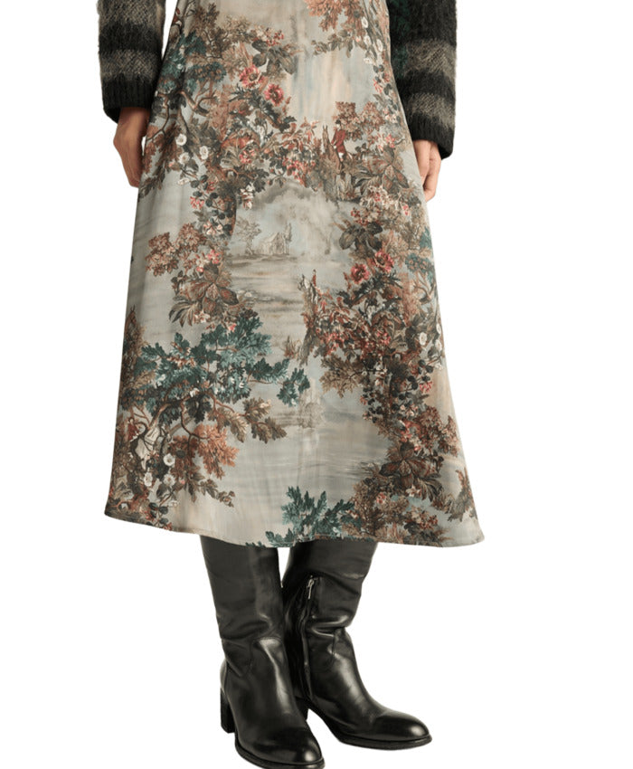 Scenic Midi Skirt With Natural Motifs