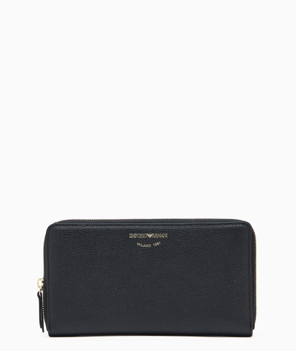 Zip Around Deer Print Leather Wallet