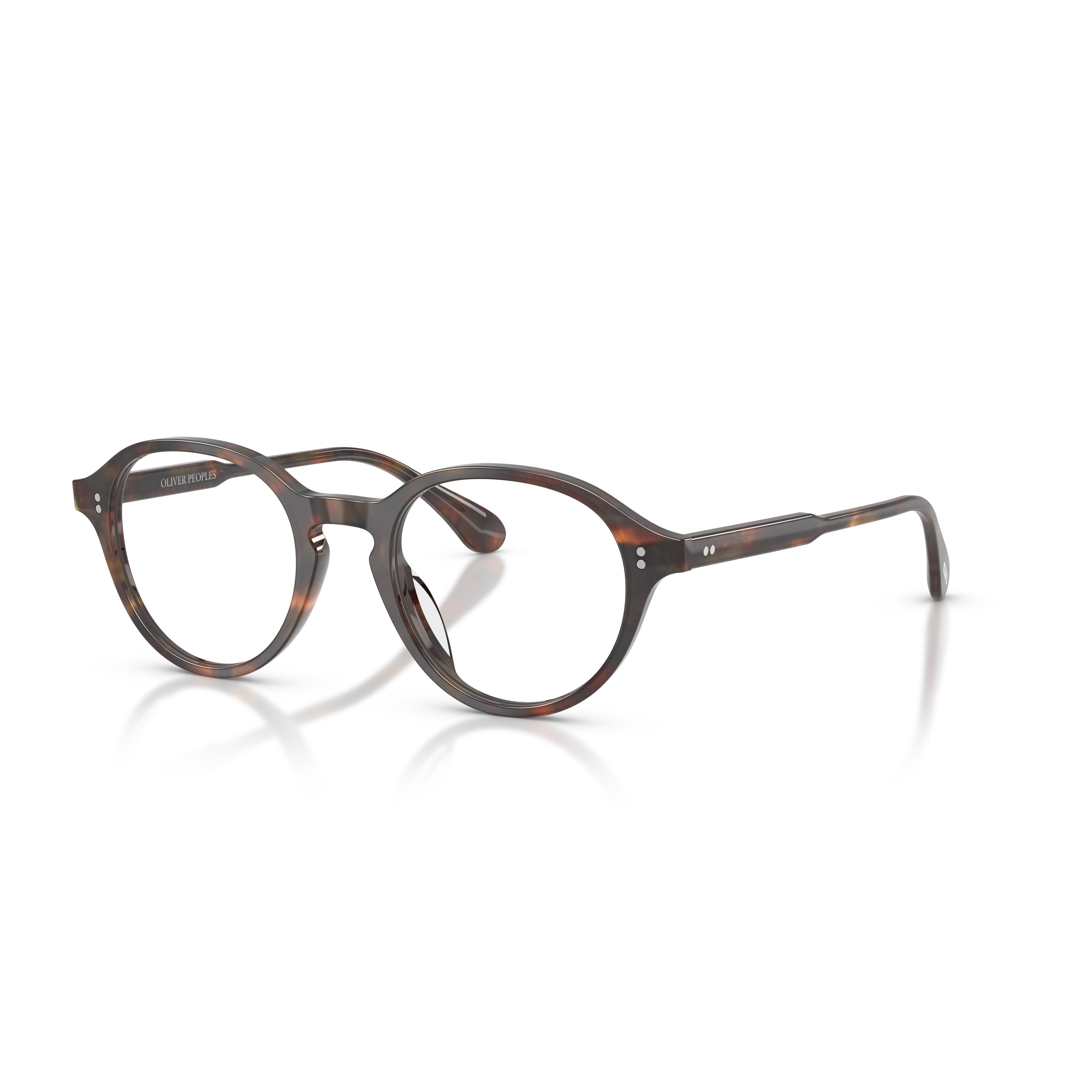 0ov5602u Tortoiseshell Round Frame Eyeglasses with Keyhole Bridge