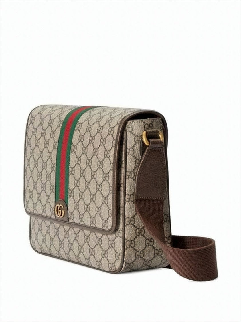 Monogram Canvas Crossbody Bag with Leather Trim