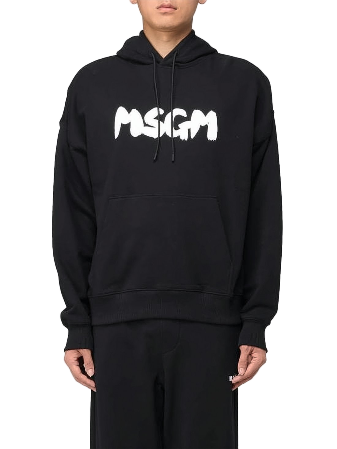 Relaxed Fit Hoodie with Contrasting Graphic Logo