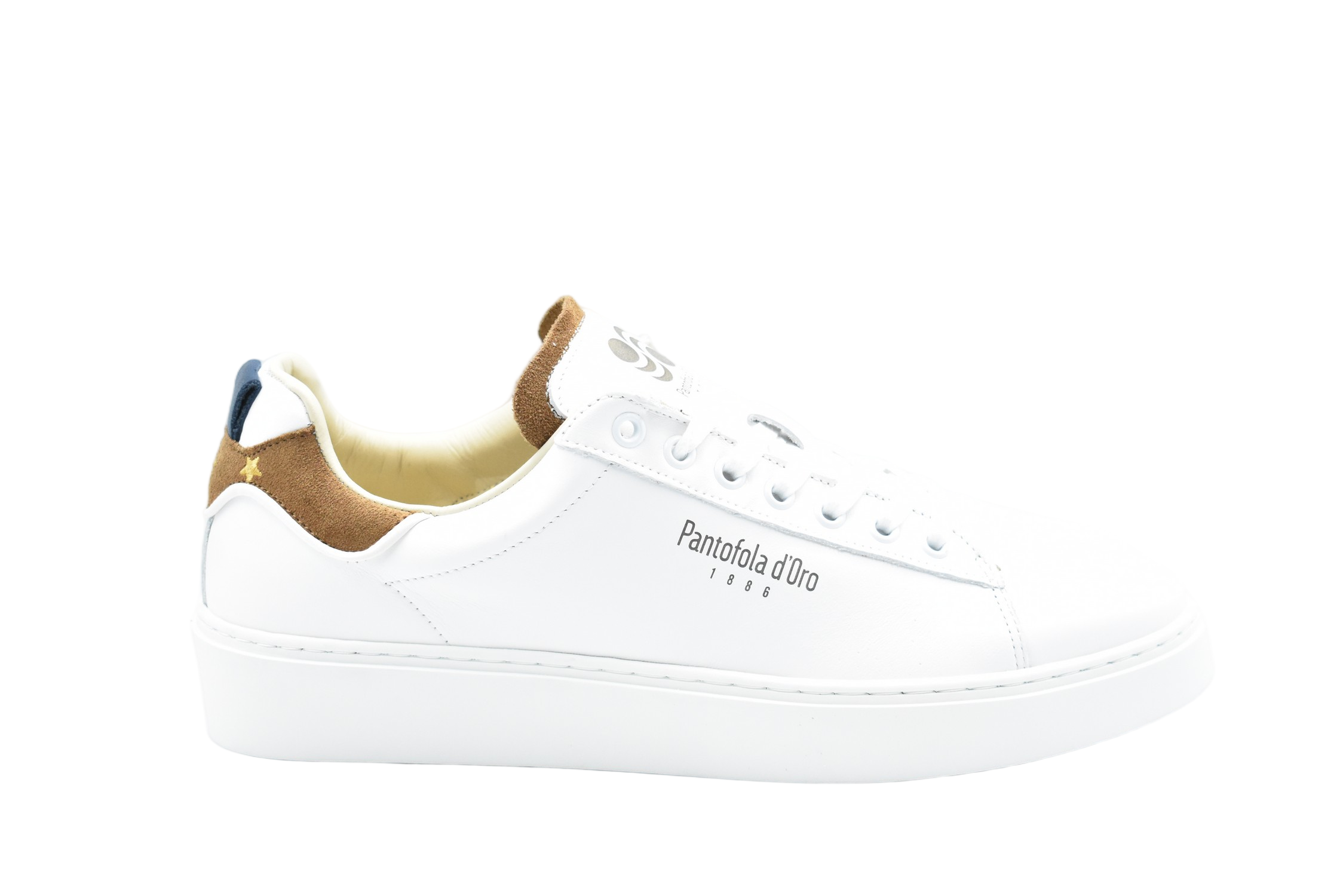 Low-Top Sneakers With Brown Suede Accents