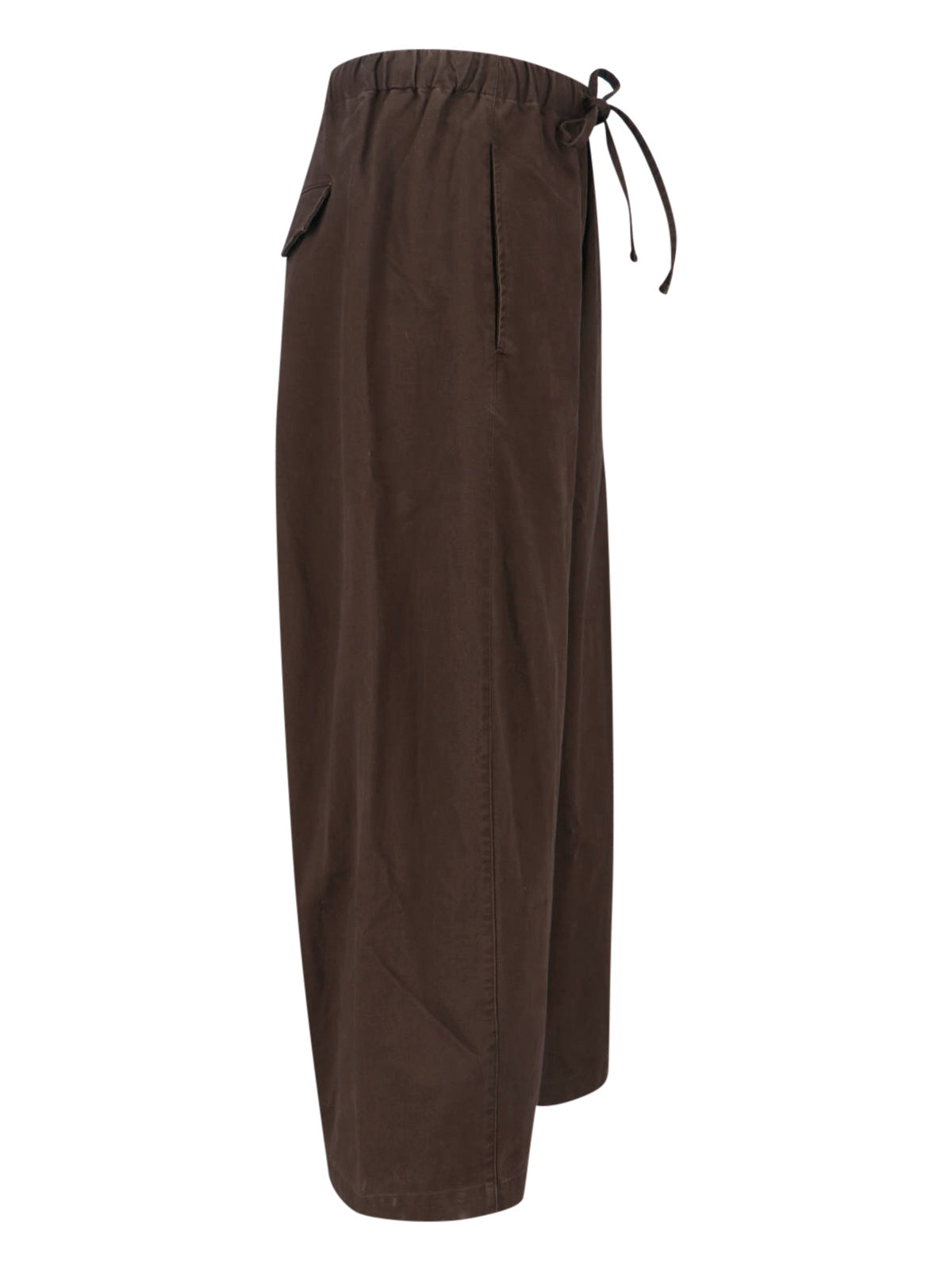 Brown Loft Wide-Leg Cotton Pants