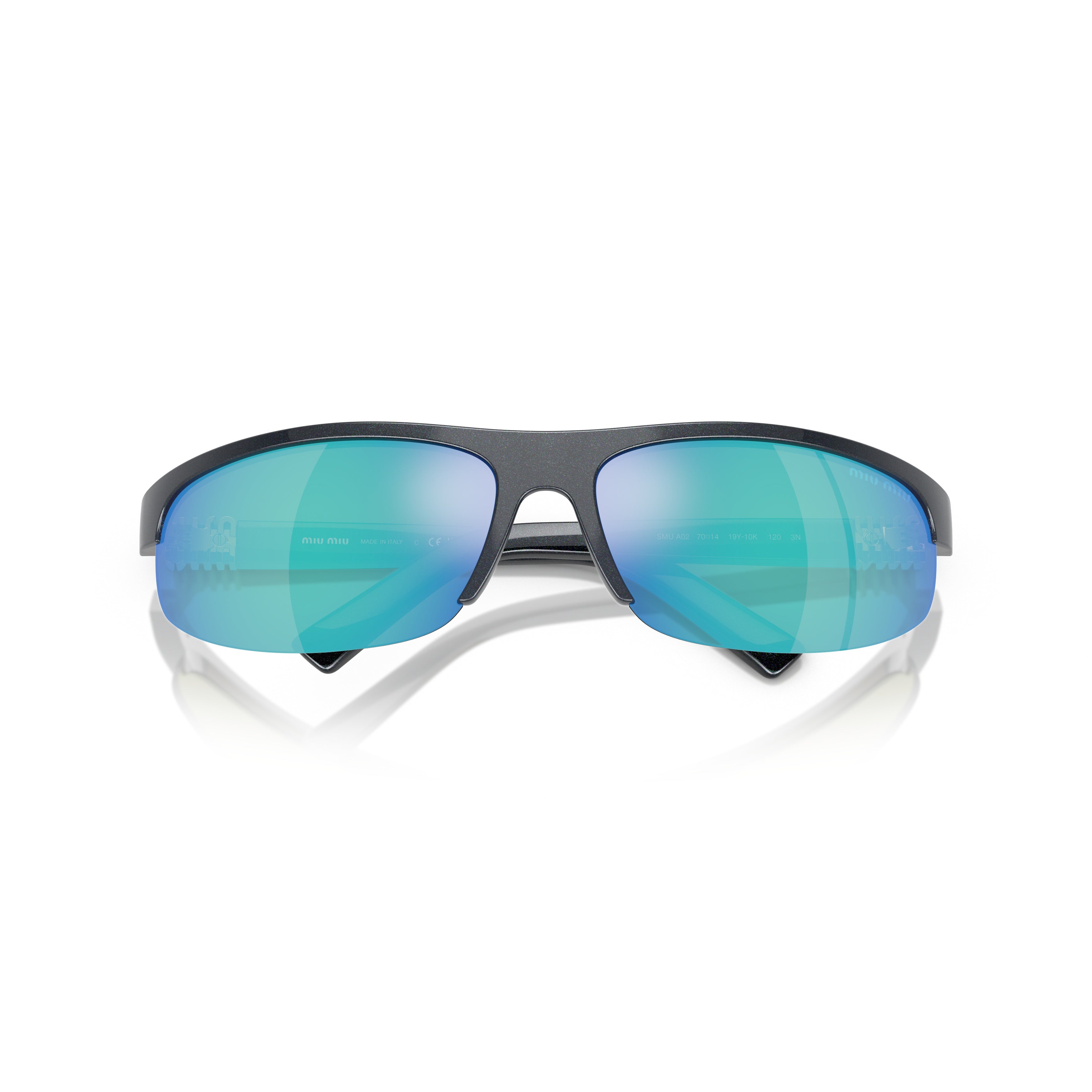 0mu A02s Semi-Rimless Black Sunglasses