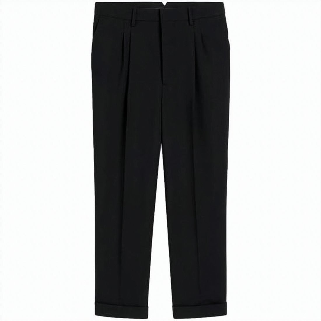 Tailored Black Wool Pants with High Waist