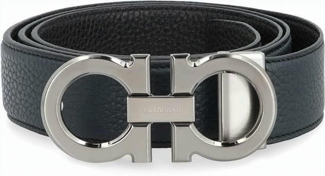 Textured Calf Leather Reversible Belt