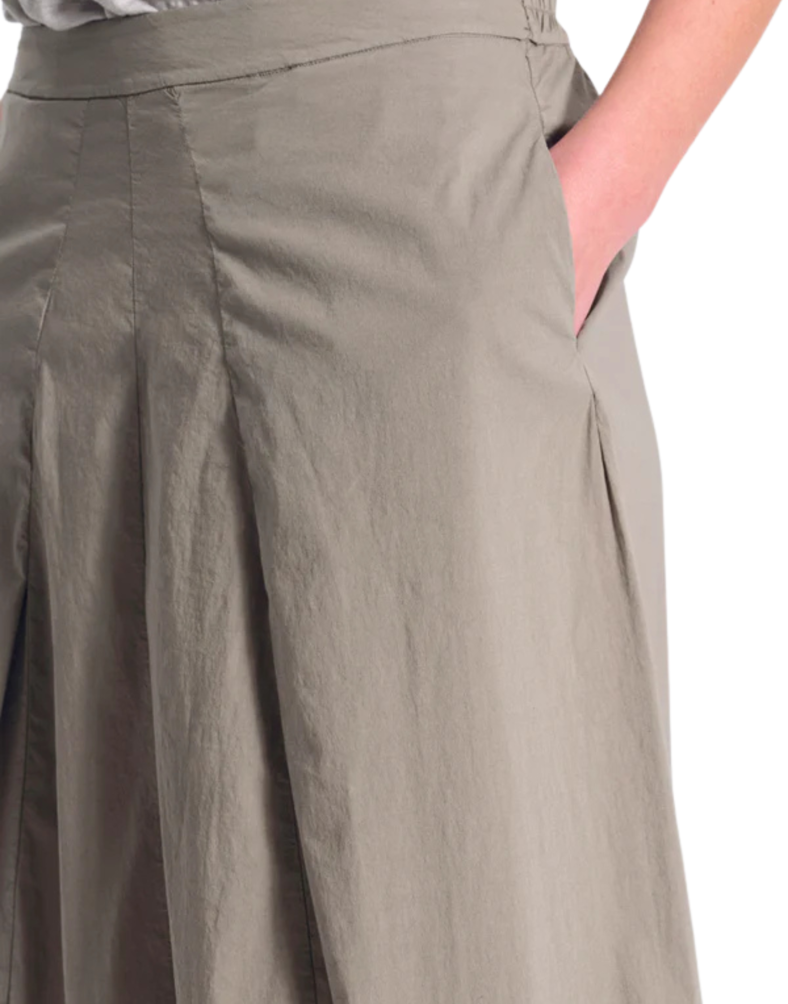 Women’s Midi Skirt In Stretch Cotton Taupe