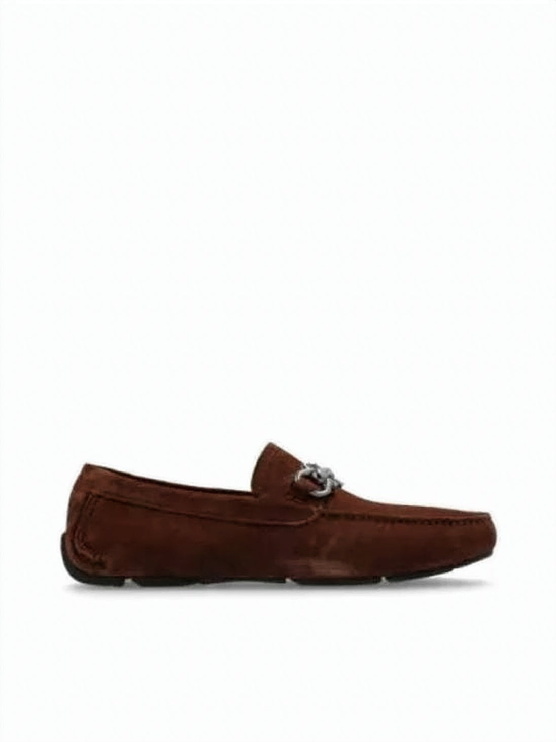 Suede Loafers with Metallic Embellishment