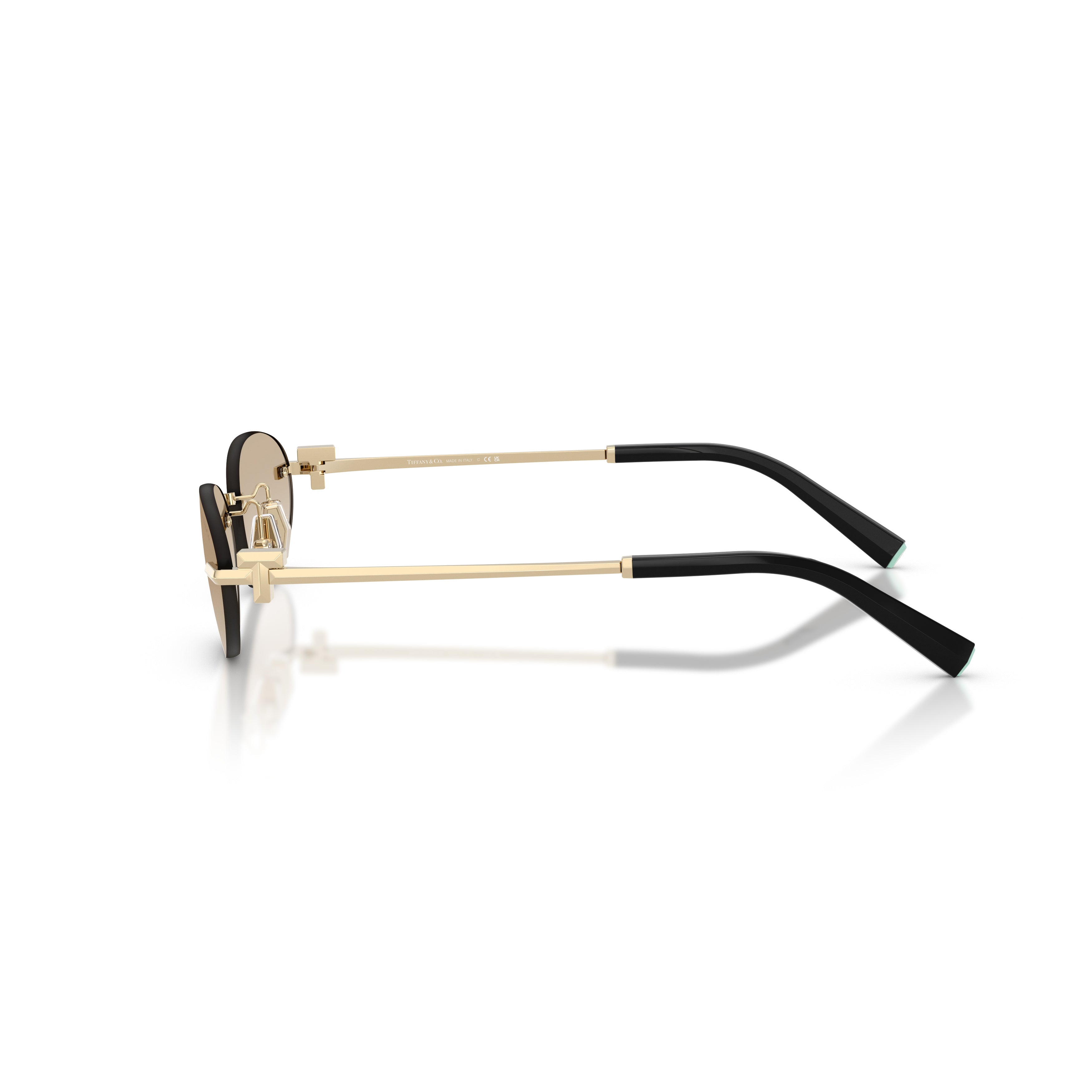 Oval Rimless Sunglasses with Gradient Brown Lenses