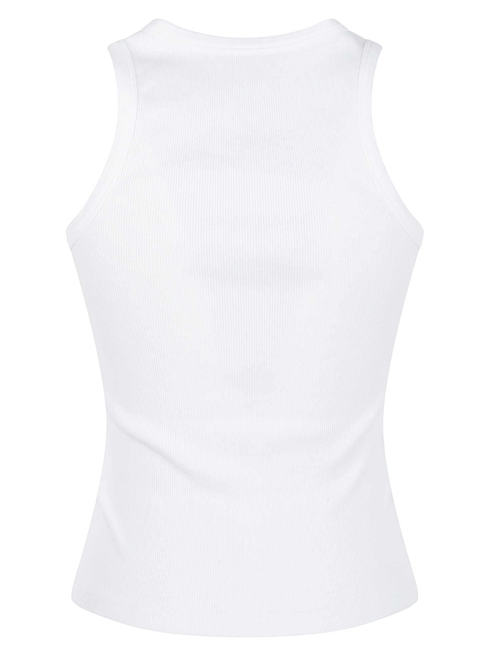 Ribbed Cotton Crew Neck Top