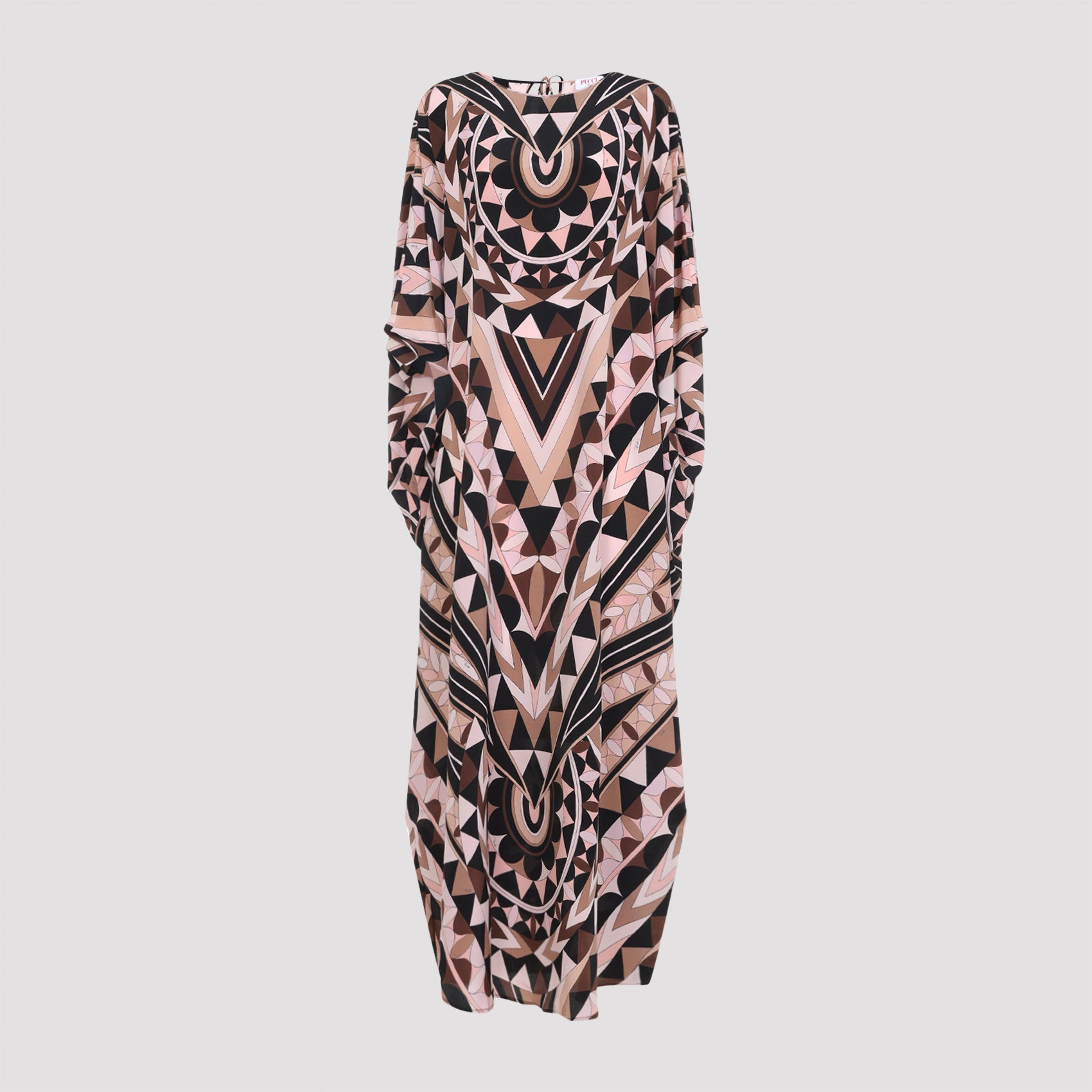 Intricate Geometric Silk Maxi Dress