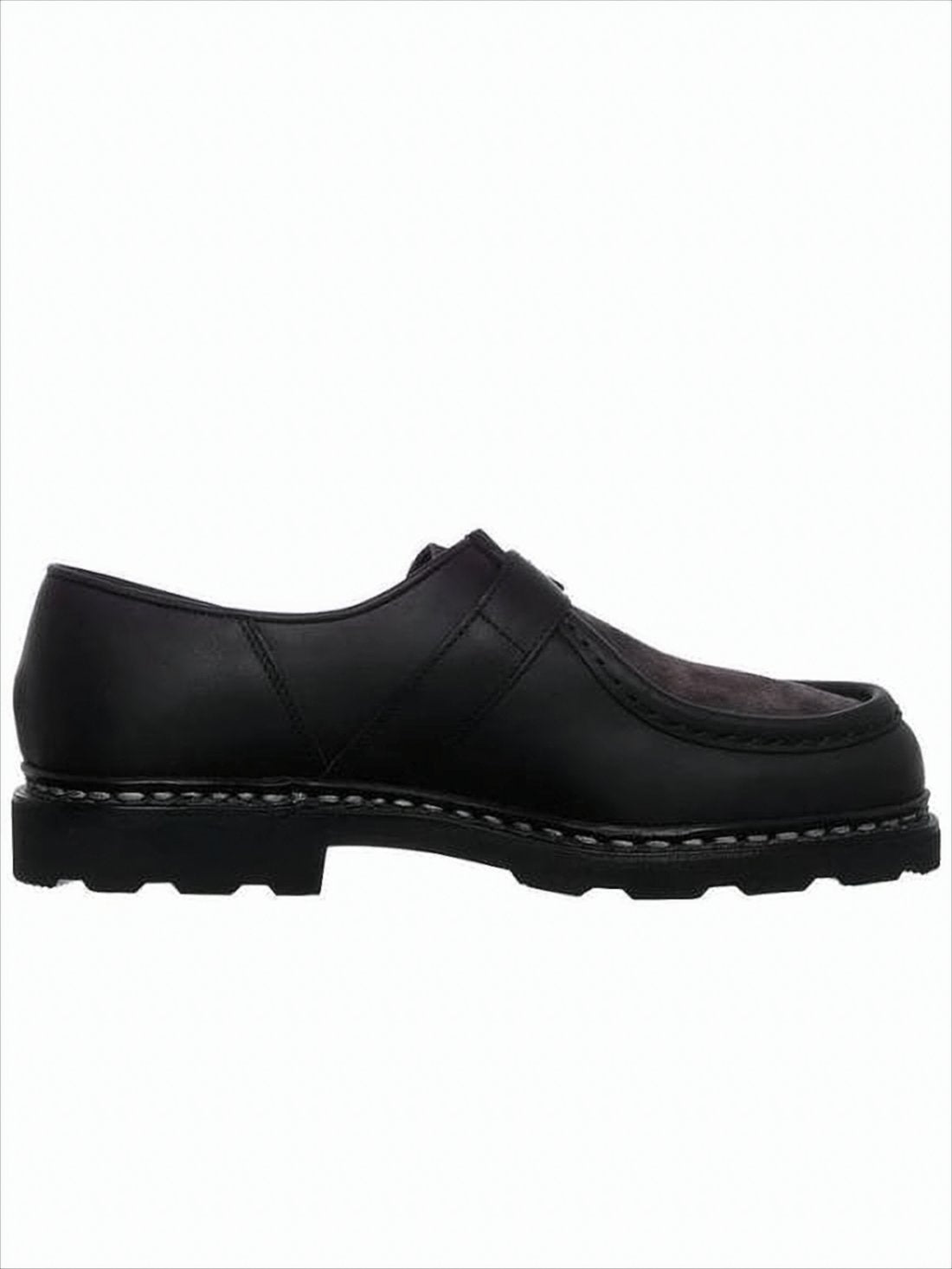 Smooth Leather Loafer with Suede Vamp