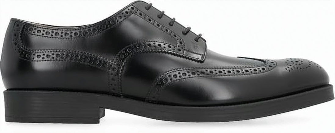 Brogue Black Leather Dress Shoes