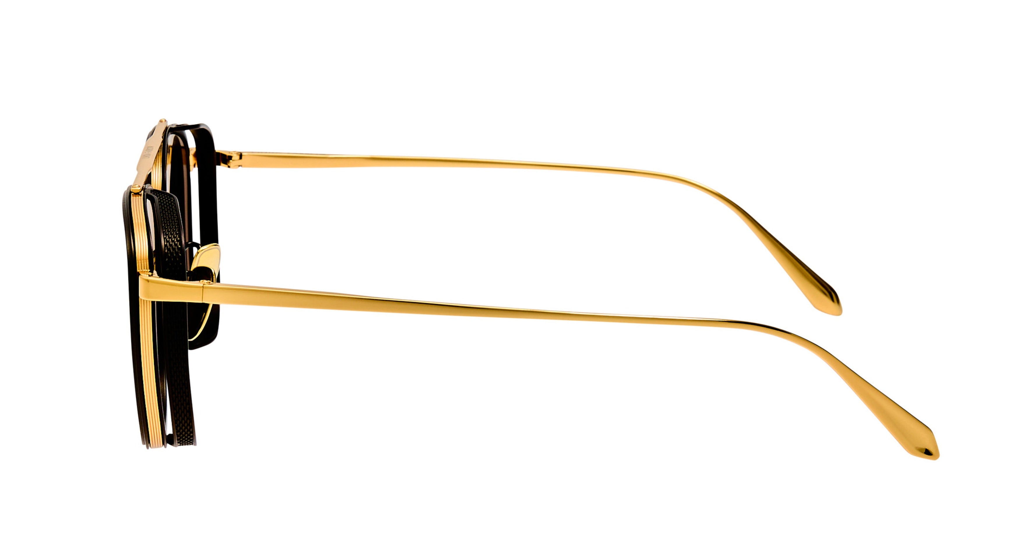 Lfl Aviator Sunglasses with Gold-Tone Titanium Frame